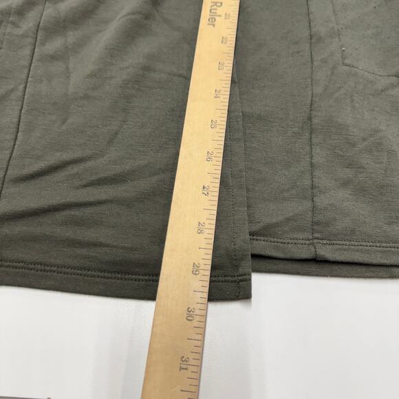 J.Jill Cardigan Women Small Petite Olive Green Open‎ Front Longline Tencel Blend - Picture 8 of 10